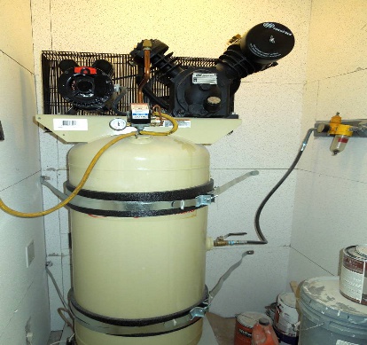The compressor room. Six inch framing, insulated and then acoustical ceiling panels attached to walls and ceilings.  